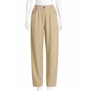 Vintage Diane Gilman Silk Pants S Beige Pull On Casual Pants